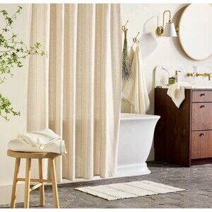RARE Vertical Striped Shower Curtain Natural - Hearth & Hand with Magnolia NEW